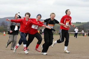Runners in last year's Sport Relief Mile at Caerphilly Castle.