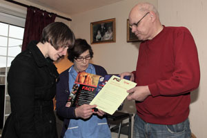 Mr and Mrs MacDonald with Cllr Lyn Ackerman (left).