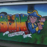 The pavilion at Wern Woodland Park has been painted by a local artist