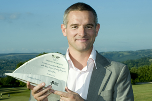 Jamie Watkins, chief executive of RUMM Ltd winner of the Most Innovative Business with less than 20 employees category in the Heads of the Valleys Innovation Awards