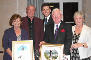 Left to Right: Irene James AM, Cllr Tom Williams, Chair of Islwyn Labour Party, Chris Evans MP, Lord and Lady Touhig.