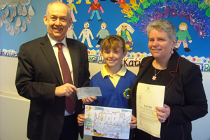 Caerphilly MP Wayne David with Brogan Mills
