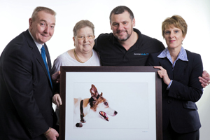 Cllr Rob Gough, Grace Ball, Mike Dearden and Jacqui Morgan, CCBC Trading Standards and Licensing Manager