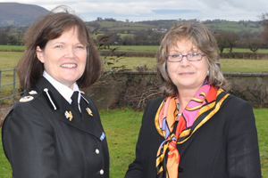 New Gwent Police Chief Constable Carmel Napier with Cilla Davies, Chair of Gwent Police Authority