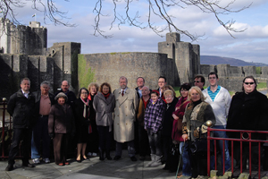 Caerphilly AM Jeff Cuthbert (centre) with members of the local Labour Party