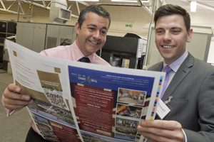 Chris Evans MP (right) with Pensord managing director, Darren Coxon