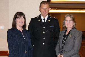 (Left to right) Chief Constable Carmel Napier, Deputy Chief Constable Jeff Farrar and Chair of Gwent Police Authority Cilla Davies