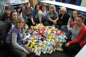 Staff, students and their families and the parish of All Saints, Penarth, have knitted over 100 teddy bears that will travel to Lesotho as gifts for the children