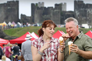 Maria and Viv Watkins at Caerphilly's Big Cheese Festival
