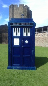 The Tardis has landed at Caerphilly Castle