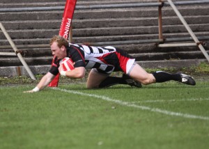 Bedwas scrum half crosses in the corner versus Swansea