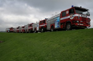 The convoy of six fire engines is making its way to Serbia