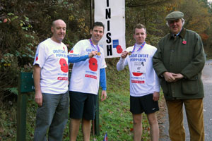 Chris Evans MP (centre left) and assistant David Knowles with organisers of the Great Gwent Poppy Run Chris Evans MP (centre left) and assistant David Knowles with organisers of the Great Gwent Poppy Run