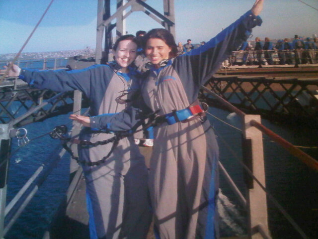 23-year-old charity worker Danielle Angell, right, who works for Diabetes UK Cymru has scaled the Sydney Harbour Bridge 