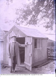 Artie Moore and his shack where he experimented with radio