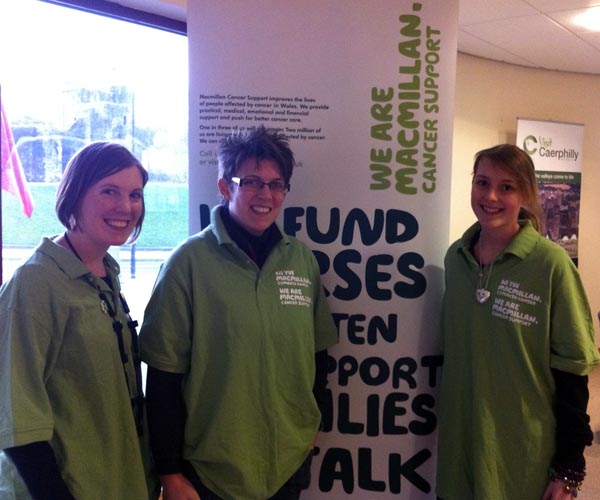Left to right - Macmillan staff Caroline Walters and Rachel Biggs, with volunteer Anastasia Loxley