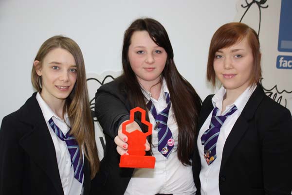 Year 10 students Toni Williams, Zoe Parnell and Lowri Jones- Twinberrow have created a mobile charging accessory called 'Hugga Plug’