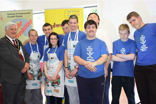 Coleg Gwent ILS students with Deputy Mayor Cllr Gray