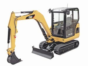 A Yellow Caterpillar 302.5 mini digger, similar to this, was stolen from Parc Cwm Deri