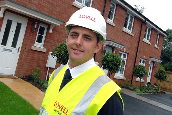 Lovell site manager Paul Phillips at the Parc Eglwys housing development at Bassaleg