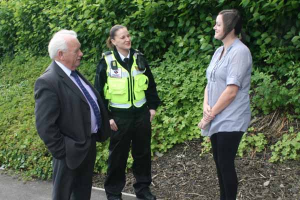 New recruit Jenna Baldwin together with Cllr Dave Poole and resident Beth Williams