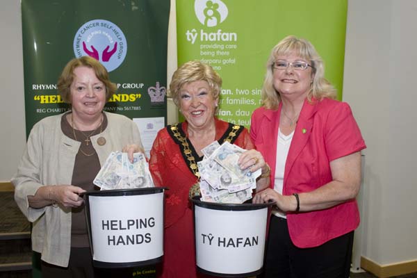  Mayor of Caerphilly County Borough Council, Cllr Gaynor Oliver together with representatives from Helping Hands and Tŷ Hafan at the recent launch evening.