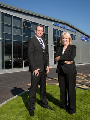 Mark Lovering and Denise Lovering at Glenside Commercials' new Caerphilly base