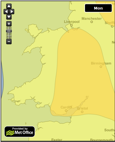 Met Office weather map for Monday September 24, 2012