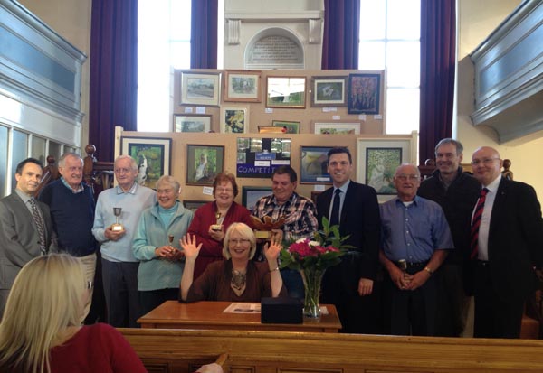 Chris Evans MP with members of the Argoed Arts Society