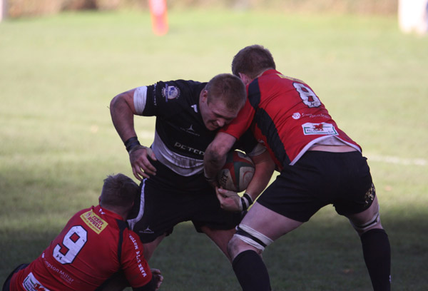 Rhys Hutcherson is tackled