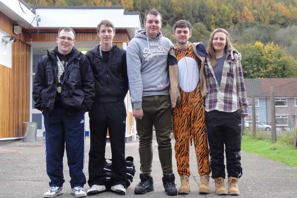 The students from Coleg Gwent who completed the sponsored walks