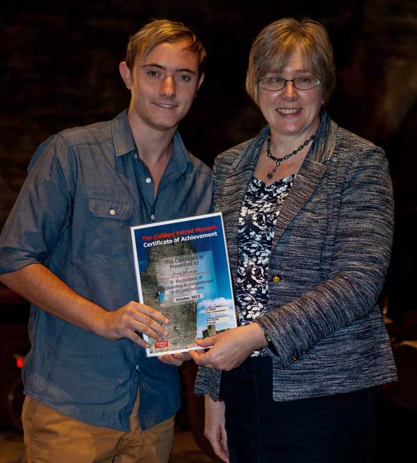Craig Brannan receiving his prize