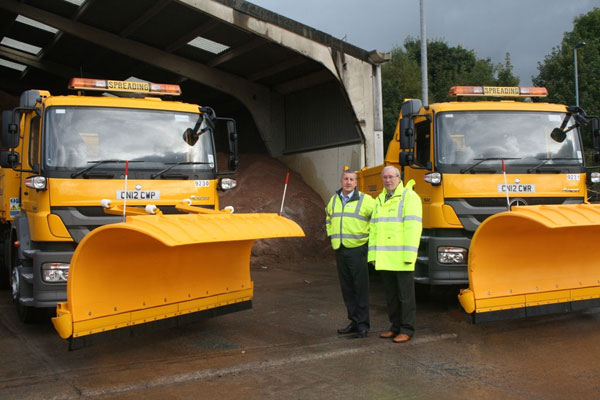 Highways Maintenance Manager Gareth Richards together with Cabinet Member Cllr Tom Williams