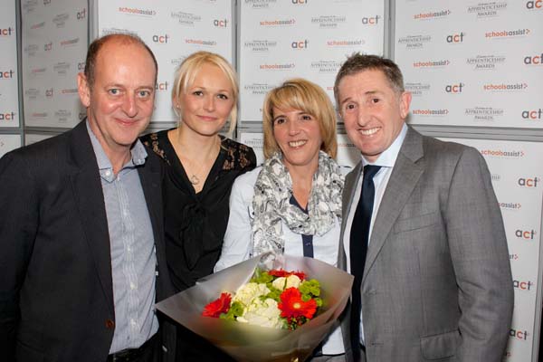 From left, Andrew Cooksley (ACT Managing Director), Tracey Level (HSC Assessor), Maria Cross and Jonathan Davies (ACT Skills Ambassador)