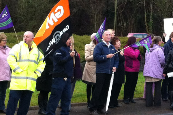 Trade union Unison organised Monday's protest and received support from fellow union the GMB