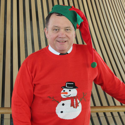 Lindsay Whittle and his festive jumper