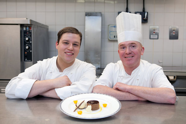 Young chef Michael Coggan, left,  with Neil Mugg, Gleneagles’ Head Pastry Chef