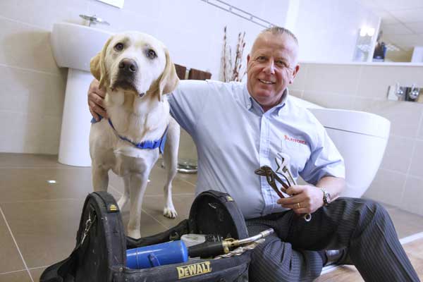 Caerphilly-based company Heatforce has raised £30,000 for Guide Dogs Cymru. Pictured is its managing director Paul Maddocks