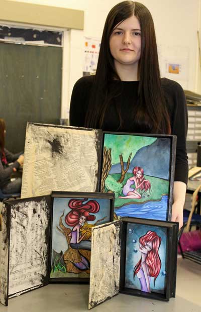 A collection of work based on Hamlet by 18 year-old Sinead Vaughn from Cross Keys