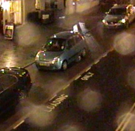 Police would like to speak to the occupants of this car in connection with an incident of criminal damage at the King's Arms Pub, Caerphilly