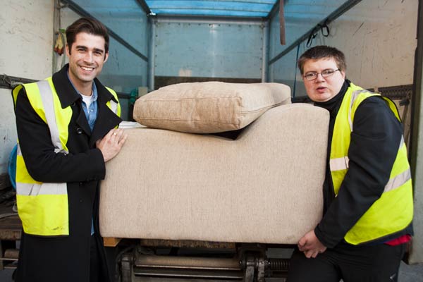 Matt Johnson with volunteer Sean Owen