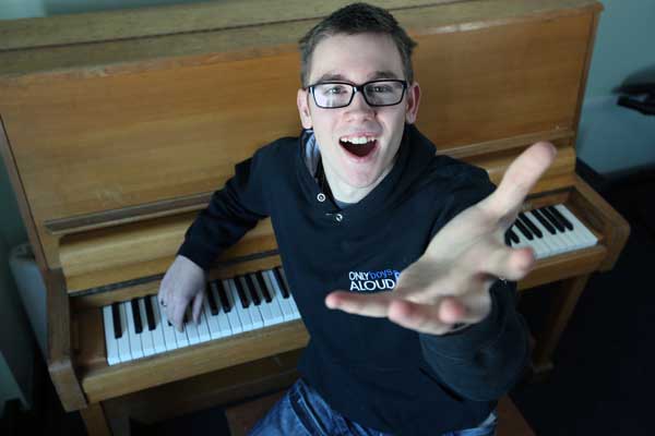  Only Boys Aloud’s Rikki showing off his vocal skills