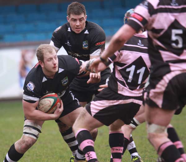 Bedwas lock Phil Rees takes on the Cardiff defence