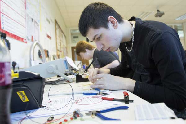 Jordan Clarke, who won Silver in the Skills Competition Wales final for Industrial Electronics.