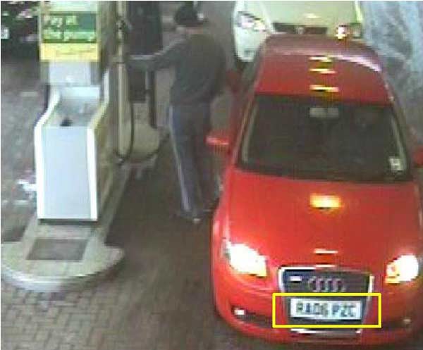 The red Audi that was involved in a fuel theft at Morrisons, Caerphilly, on February 1