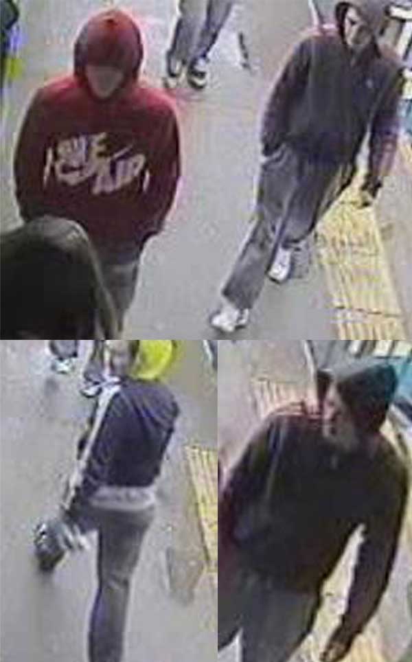Police would like to speak to these individuals in connection with an attempted robbery at Bargoed train station