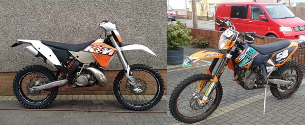 The two bikes stolen from a property in Caerphilly