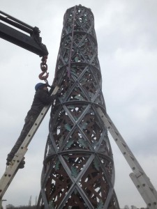 The Risca Cuckoo being completed