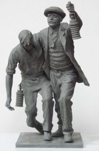 A model of the statue that will be placed at the National Mining Memorial at Senghenydd