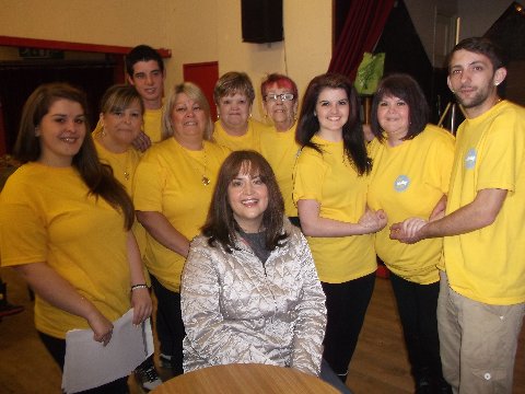 Ruth Jones with some of the participants of the charity walk in aid of the Lullaby Trust